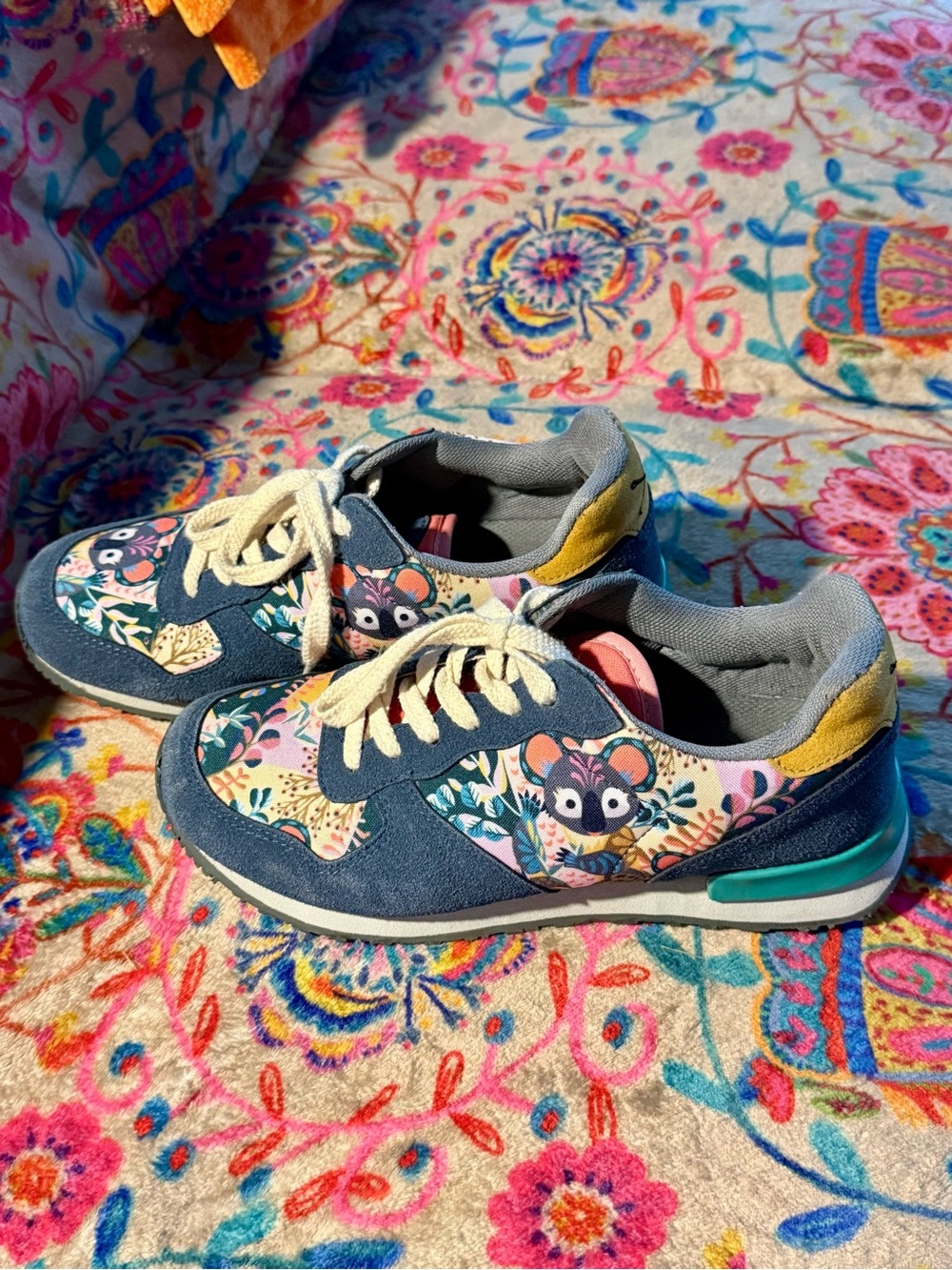 Inkkas Koala Bahia Floral Jogging Sneakers in Blue, Pink & Yellow